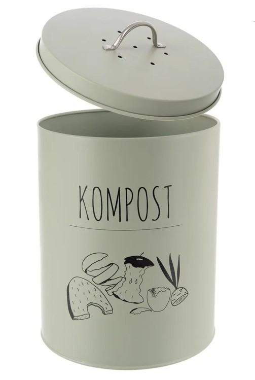 Kompostér kuchyňský plechový 8l s filtrem sv. zelený - Dekorace a domácnost Kuchyň ostatní